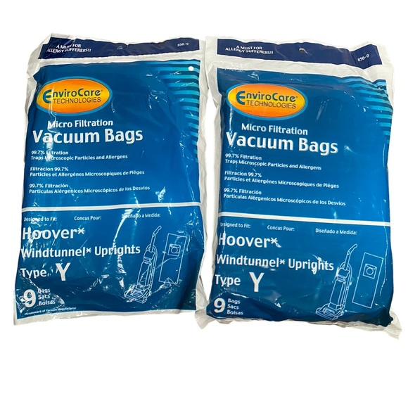 856-9 Type Y Vaccum Bags Lot of 15 bags total - Hoover WindTunnel Upright - Picture 1 of 4